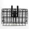 Strong Black Iron Mountain Bike Folding Front Basket Foldable Rear Hanging Wire Bag Bicycle AccessoryBlack Thicken