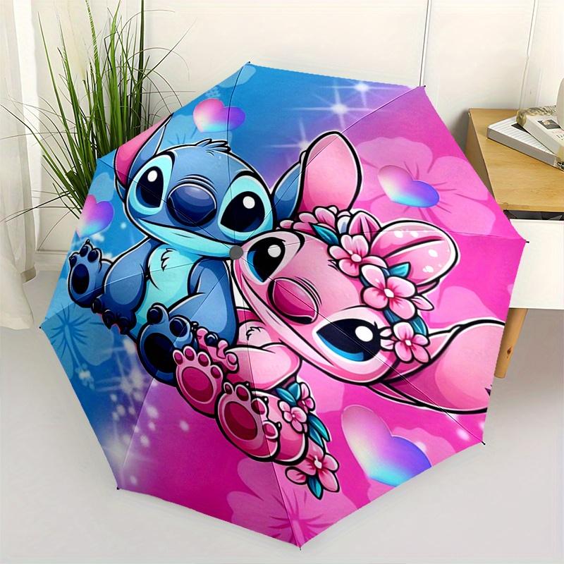

1pc Stitch,Love Automatic Folding Umbrella: Compact 8 Bone Design Cartoon Outdoor Travel Companion, Business Umbrella, Christmas Valentine s