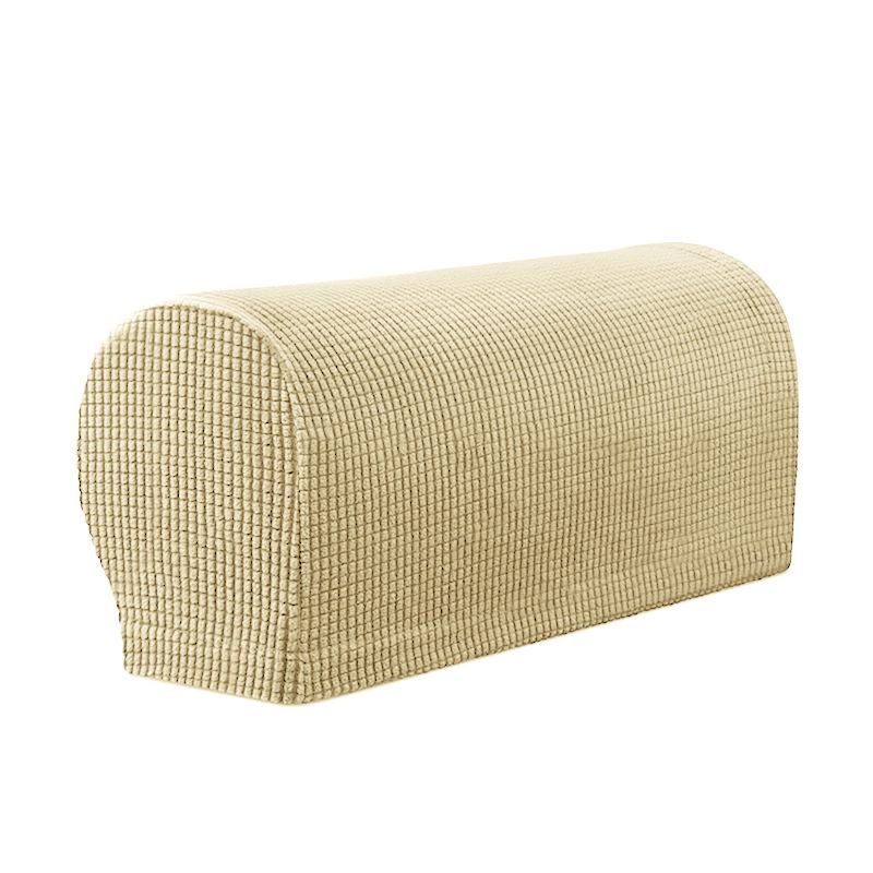 Elastic Merbau Sofa Armrest Cover - Thickened, Anti-slip, Solid Color Fabric