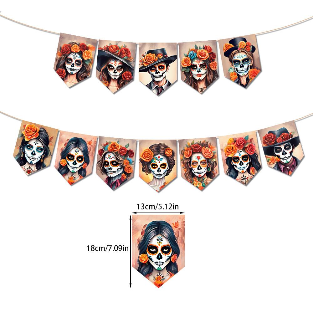 De Muertos Día Skeleton Banners For Venue Decoration Paper Party Supplies Props