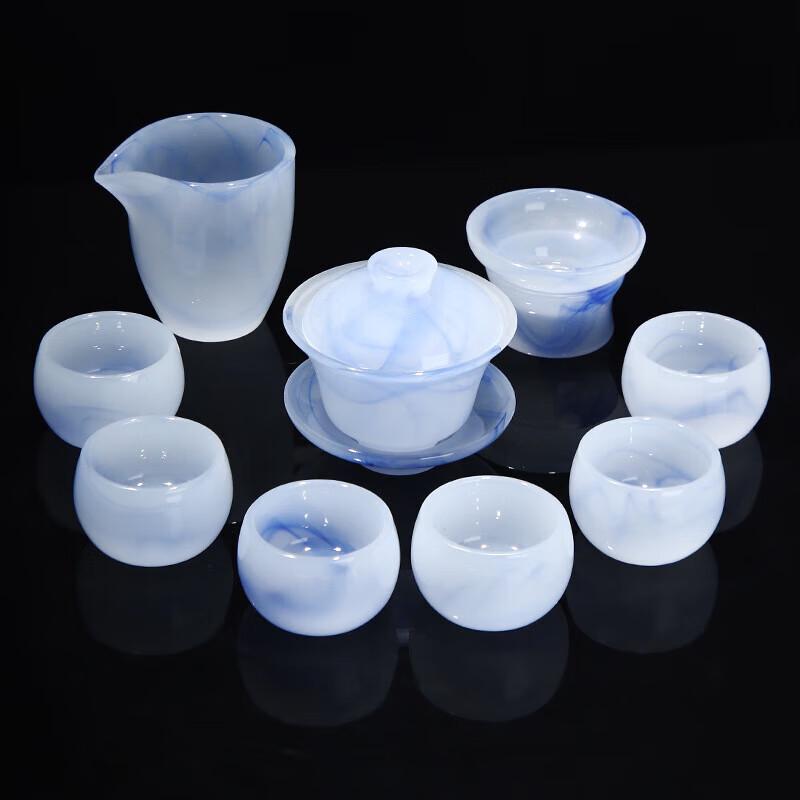 White Jade Porcelain Chinese Gongfu Tea Set