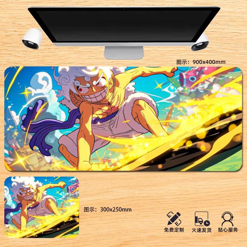 Japanese Anime ONE PIECE Leather Mouse Pad Oversized Boys Animation E-sports Game Keyboard Pad Monkey D. Luffy Computer Desk Pad Non-slip Mouse Pad