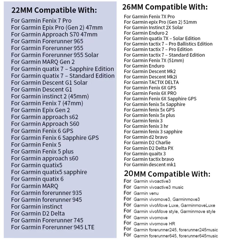 20mm 22mm 26mm QuickFit Nylon Band for Garmin Fenix 8 43mm 47mm 51mm 7 7X 6 6X 5 5X Plus/Enduro 3/Epix Pro Gen 2 Strap Bracelet