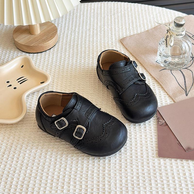 Kids' Slip-on Leather Shoes: 2026 Spring/Autumn, Soft Sole, Versatile Retro Loafers for Boys & Girls
