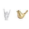 Rock Gesture Statue Resin Hand Finger Bird Figurine Decorative Animal Sculpture Display Prop