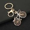 Keychain Pendant Sparkling Rhinestones Bicycle Design Zinc Alloy Key Chain with Lobster Clasp Electroplated Key Holder Backpack Car Accessory