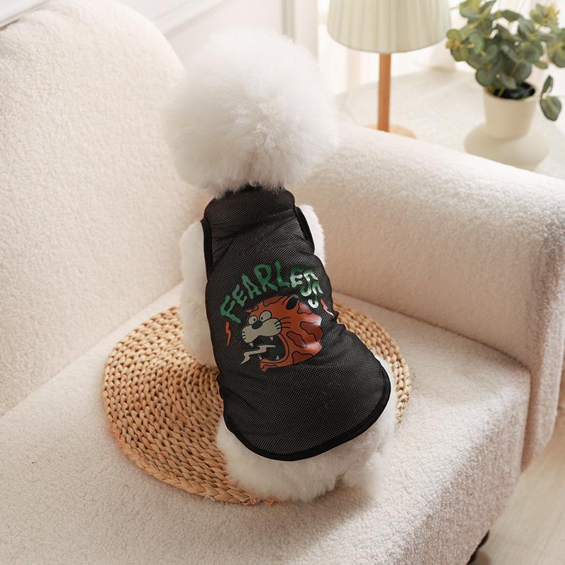 Summer Thin Printed Mesh Vest Cat Clothes Pet Vest Thin Corgi Teddy Pomeranian Dog Clothes
