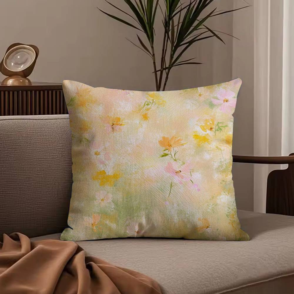 Art French Flower Pillow Case Null