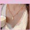 Vintage Geometric Gold Plated Necklace For Women With Elegant Oval Design