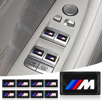 2/10 Pièces Emblème M LOGO Fibre de Carbone Volant Voiture Autocollants 3D Pour M X5 X6 E90 E92 E93 F20 F21 F30 F31 F32 E60 E46 POWER