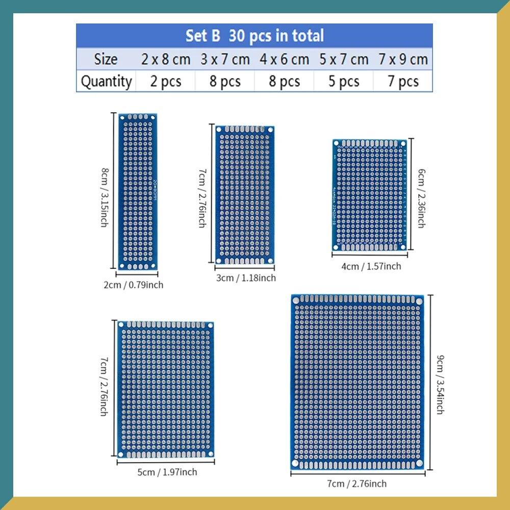 5-40PCS PCB Board Breadboard 2x8 3x7 4x6 5x7 7x9cm Universal PCB Experiment Blue Prototype Circuit Boards Diy Electronic Kit