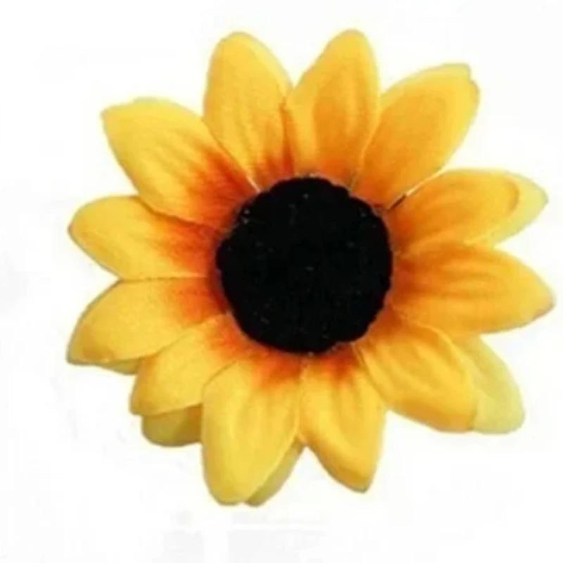 5PC Fashion Yellow Flower Hair Pin Clips U-shaped Hair Clips Sunflower Bridal Wedding Hair Jewelry Accessories Holiday Party