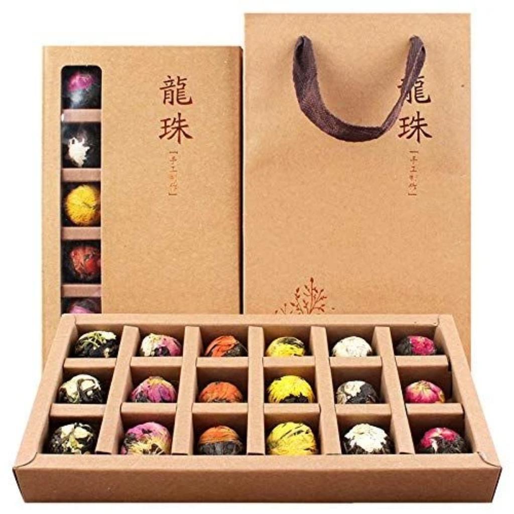 Set of Chinese Yunnan Raw Pu-erh Tea Balls for Gift, Premium 18 Pieces