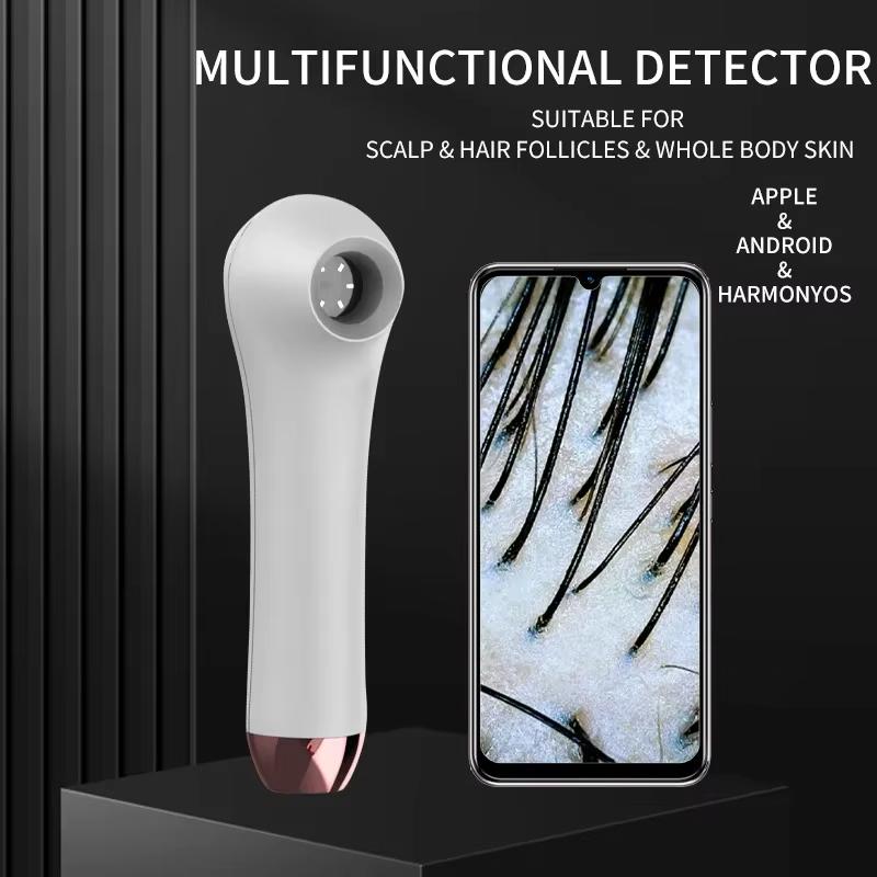 HD Visual Multifunctional Scalp Hair Follicle Detector Magnifier Dermatoscope Phone Tablet Connection Skin Analyzer