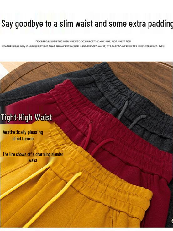 Korean Style High Waist Curved Blade Wide Leg Pants for Women - Spring/Autumn 2026