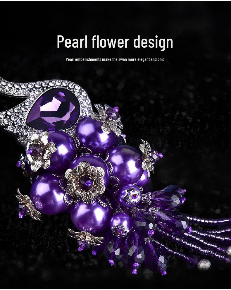 Crystal Swan Car Pendant - Cute and Creative Ornament for Car Interior, Ladies' Jewelry