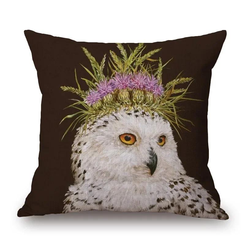 Squirrel Bird Owl Bear Fox Deer Animal Decorative Cushion Cover Sofa Throw Pillow Case