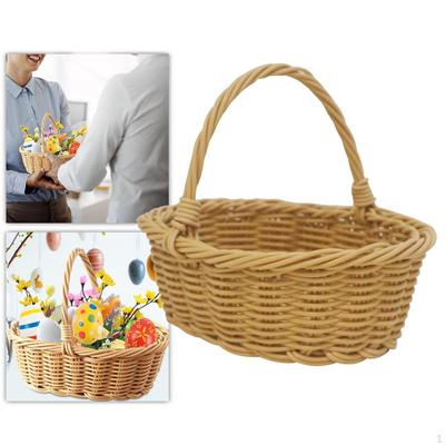 Easter Basket Woven with Handle Gift Eggs Candy for Organizing Storage