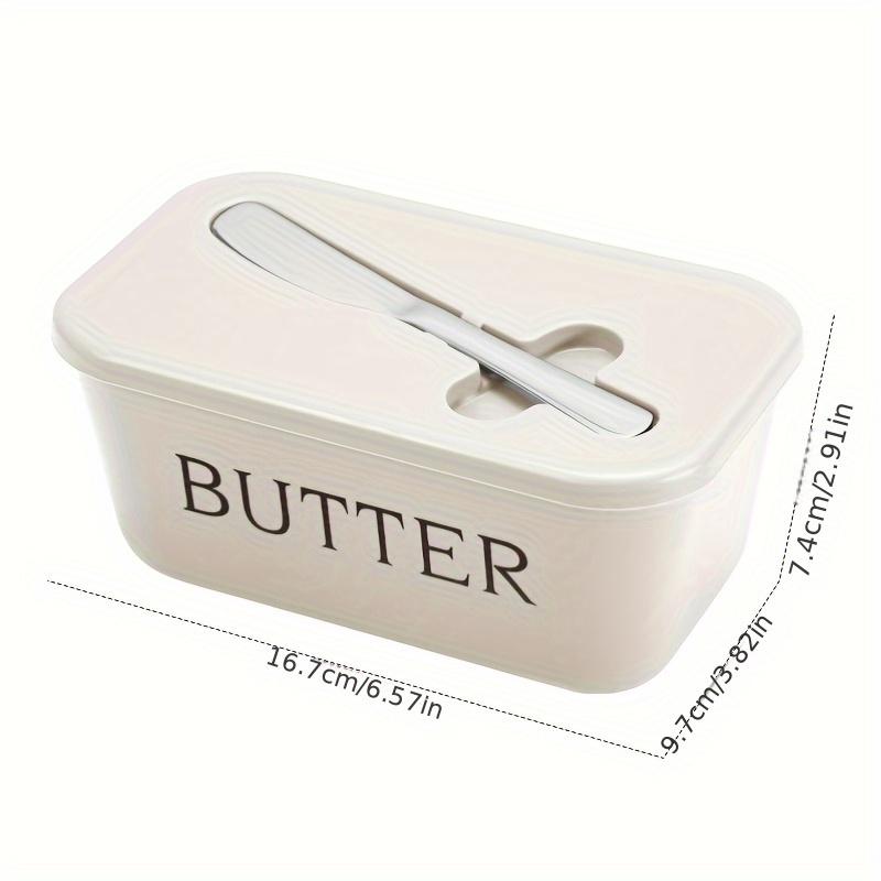 Premium Food-grade PP Butter Tray with Knife - Large, Durable, Easy-to-clean Butter Crisper, Fresh-keeping, Stylish Design, Durable Plastic