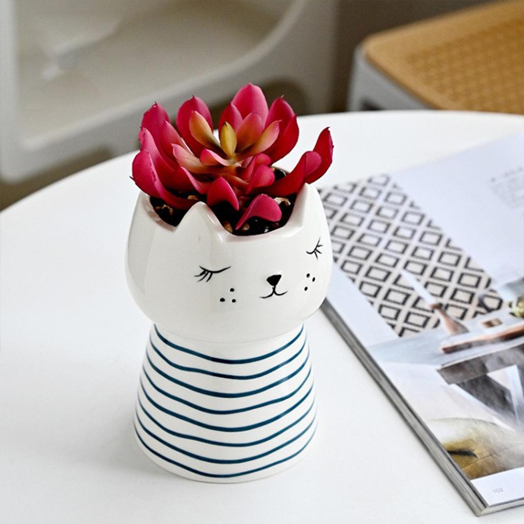 Cute Cartoon Animal Ceramic Flower Pot Creative Succulent Planter for Indoor Home Decor