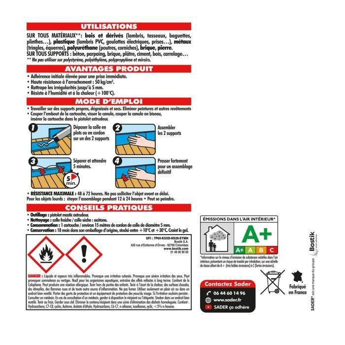 SADER Colle fixation néoprène multi usages - 310 ml