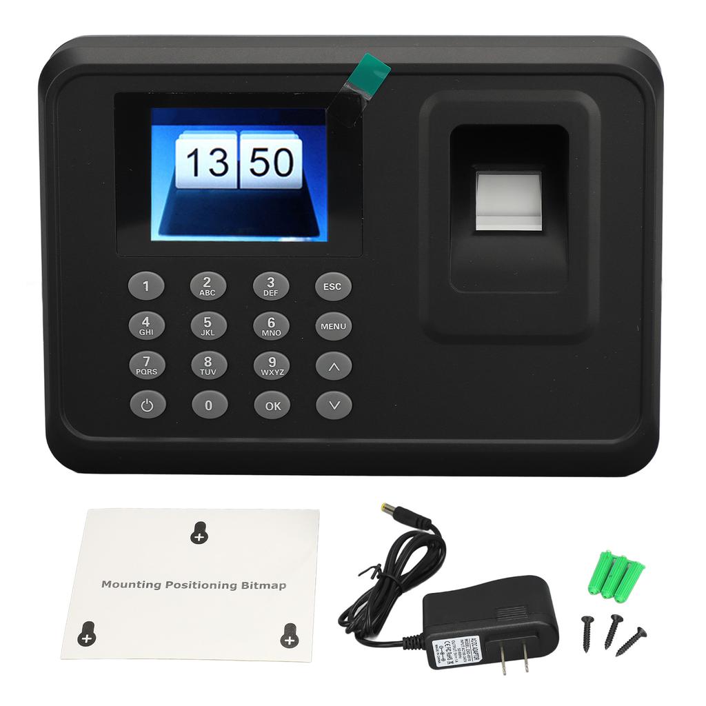 Fingeravtryck Lösenord Tidklocka 2,4 tums TFT Färgskärm 1000 Fingeravtryck Närvaromaskin