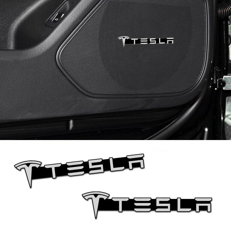 3D Car Styling Sticker Aluminum Emblem interior Speaker audio Badge For Tesla Model 3 Model X S 2016-2020 Decals TM3 TMX TMS Decal