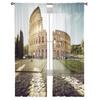 Roman Architecture Chiffon Sheer Curtains for Living Room Bedroom Home Decoration Window Voile Tulle Curtain Drapes