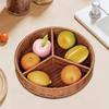 Imitation Rattan Basket Storage Box 3 Grids Round Coffee Table Tray Ingredients Classification Box Living Room Fruit Basket