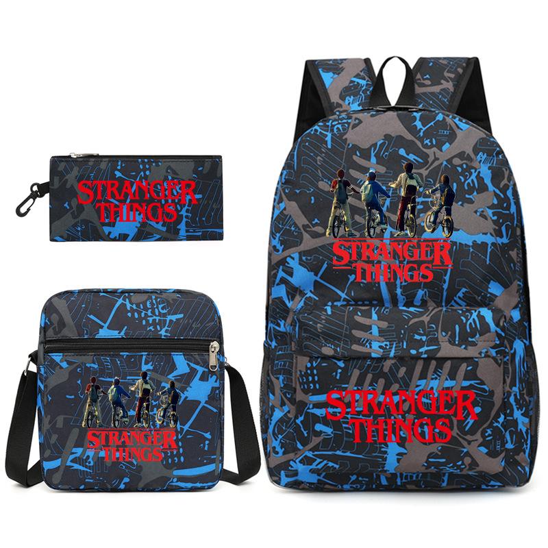 Stranger Things Schülerrucksack+Brotdose+Federmäppchen Dreiteiliges Set KTB 45*13*32cm