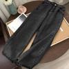 GMXIA Wide-leg Pants for Girls, Spring and Autumn Retro Straight-leg Dad Pants, High-waisted Ins Jeans, Versatile for Students