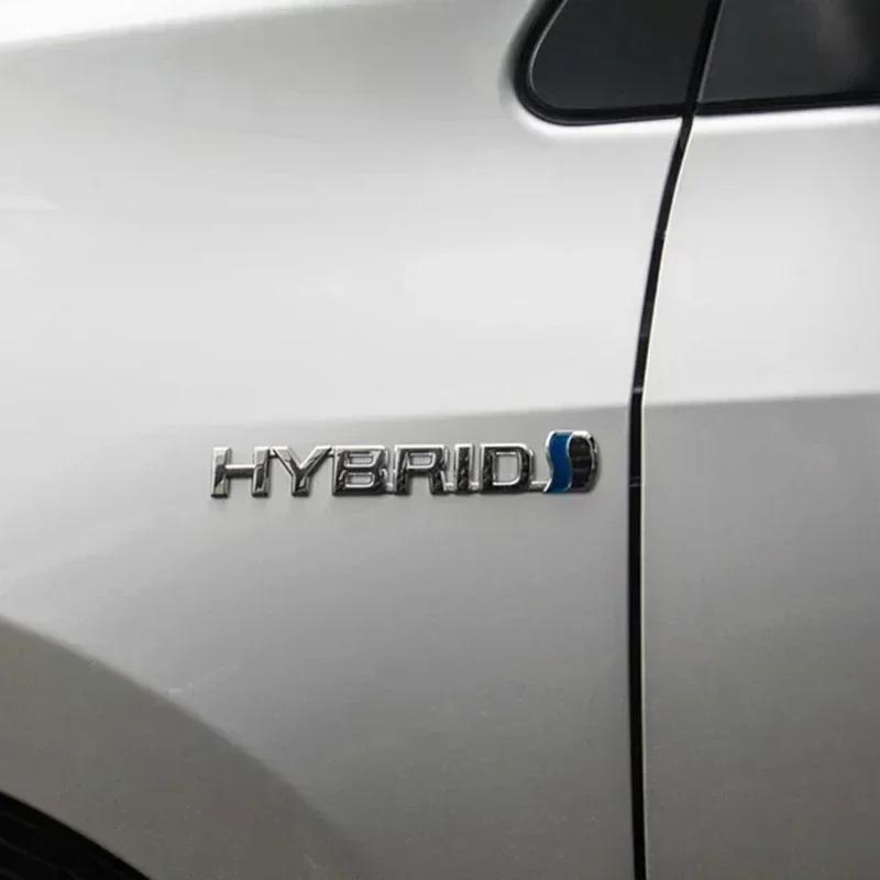 Metal HYBRID Car Front Grille Emblem Auto Body Trunk Badge Decal for  LandCruiser Yaris Camry Vios Corolla 4runner