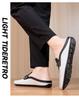 Men's British Style Breathable Casual Half Slippers - Large Sizes 45-47