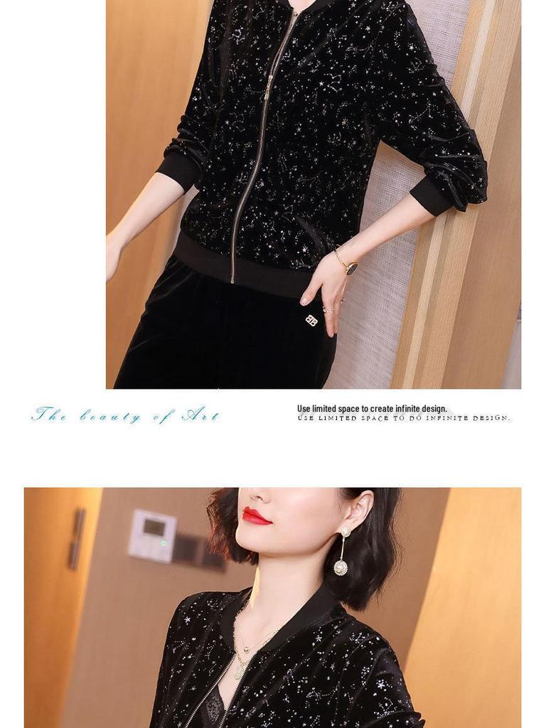 Mom's Autumn Casual Suit 2026: Stylish Middle-Aged Women's Spring/Fall Jacket, Age-Reducing Sportswear