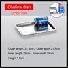 Rectangular Commercial and Household Square Plate Steamed Fish Dish Serving Plate Barbecue Plate Plates Set Stainless Steel Tray