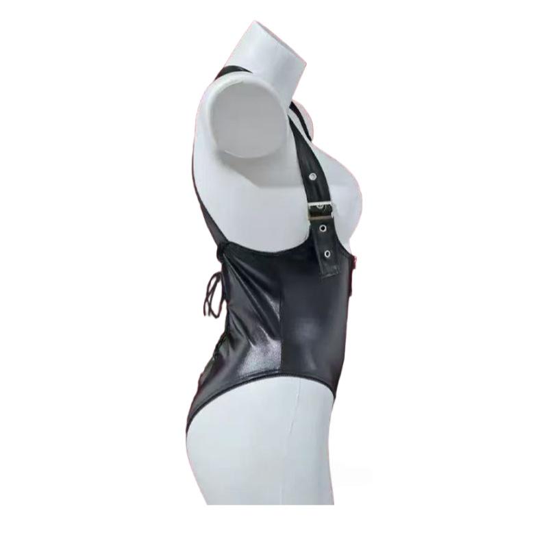 Erotic Lingerie, Patent Leather Strap, Jumpsuit, Adjustable Passion, No Strip, Cosplay, Women's Sexy Seduction Set