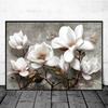 Abstract Flowers Wall Art Poster White Pink Lily Retro Floral Canvas Painting Modern Flower Art Print Home Room Decor