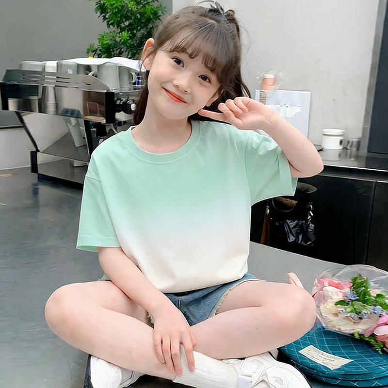 Girl's Cartoon 3D Printed Short Sleeved T-shirt Summer Cute Girl Sweet Top