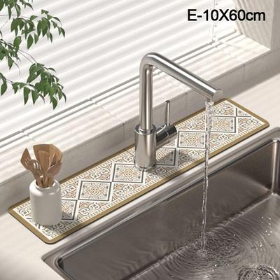 Fashion Diatomite Faucet Draining Mat Multifunction Convenient Drying Mat Splash Countertop Protector Kitchen Bathroom Supplies