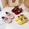 Girls Flats Soild Color Round Toes Kids Dance Performance Shoes Double Bows  New Girls Leather Shoes Soft Sole Sweet