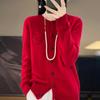 QingHe Cashmere Women's 30% Cashmere Cardigan - Soft & Warm Wool Blend Sweater