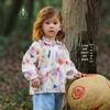 2025 Spring Girls' Cute Sweet Shirt: Full Print Large Lapel Casual Top