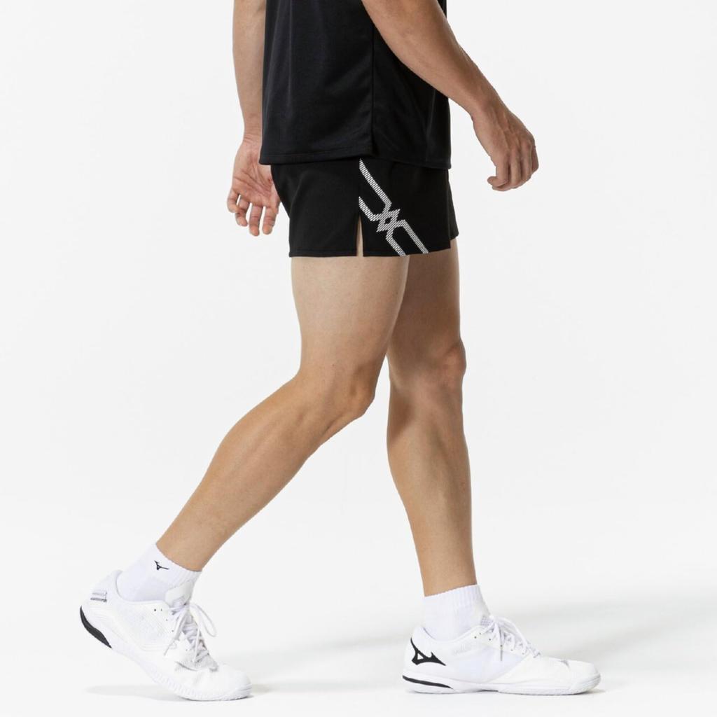 Table Tennis Game Size L Pants, Moisture-Wicking, Quick-Drying, 82JBC005, Unisex, Black/White,