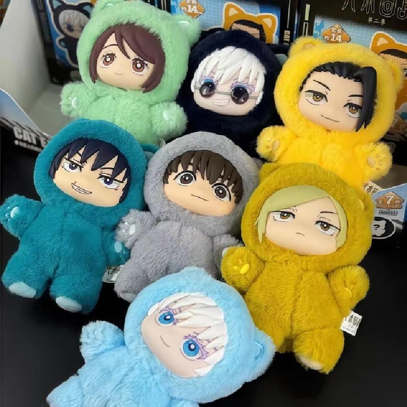 Anime Original Jujutsu Kaisen 2 Cat Ear Plushie Gojo Satoru EAKI Series Blind Box Figure Mystery BoxCollection Kid Gift Toy