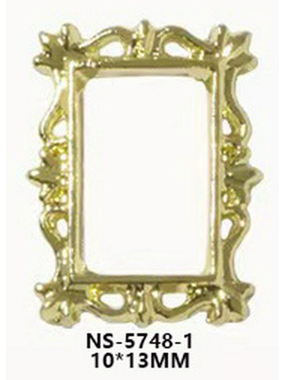 Retro Alloy Nail Art: 3D Carved Oval & Square Photo Frame Decorations