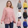 Damen-Pullover in Übergröße mit asymmetrischem, lockerem Schnitt, Fledermausärmeln und Laternenärmeln