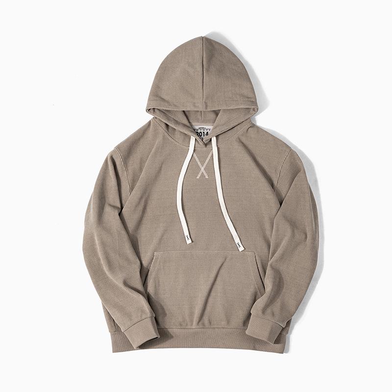 

MRA Men s Heavyweight Chenille Corduroy Hooded Sweatshirt - Loose Pullover for Autumn/Winter. L хакі