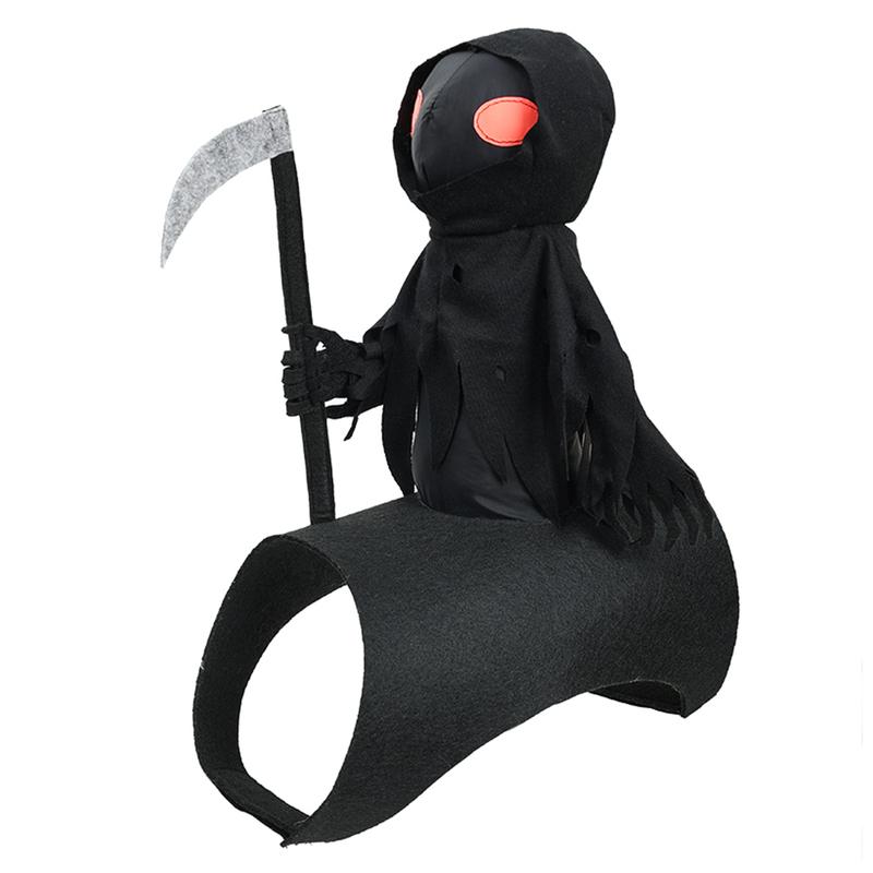 Dark Rider Halloween Pet Costume Funny Grim Reaper Cosplay Dog Cat Adjustable Party Outfit