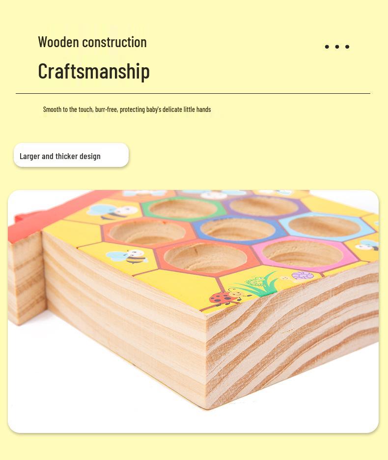 Montessori Bee House Wooden Toy: Enhancing Toddler Hand-Eye Coordination, Brain Development, and Color Recognition