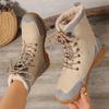 Fashion Women Flats Ankle Boots Short Plush Warm Cotton Shoes Winter Outdoor Casual Sneakers 2024 New Hiking Travel Snow Botas Mujer